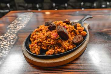 Plate of food at Souley Vegan in Oakland California