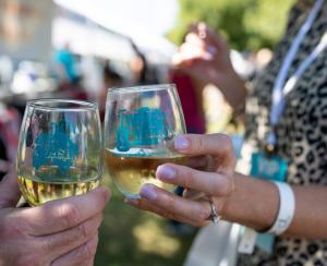 McKinney Wine & Music Festival - two ladies' hands holding glasses