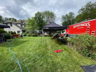 Pop up tents for film production crews