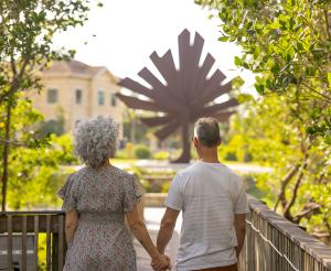 Couple enjoying Peace River Botanical & Sculpture Garden
