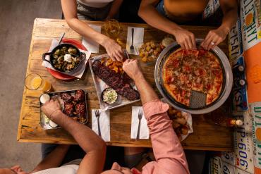 Tabletop with Food at the Twisted Fork