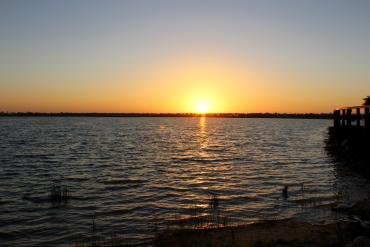 Sunrise at Lake Babcock in Babcock Ranch, America's First Solar-Powered Town