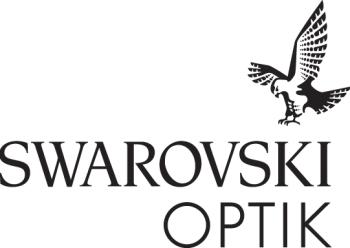 Black logo on white background reads "Swarovski Optik" and shows a line drawing of a bird.