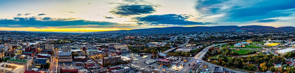 An aerial shot of Downtown Scranton by Instagram User @terrakhan