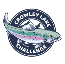 Crowley Lake Challenge logo with image of rainbow trout and mountains