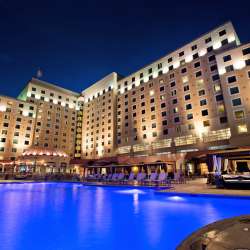 Harrah's Gulf Coast at night from the pool