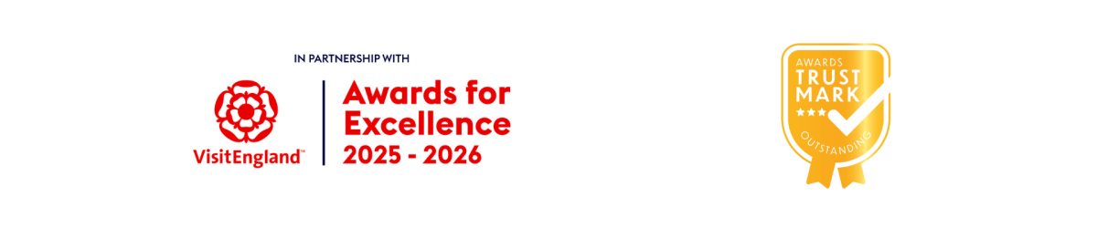 in partnership with VisitEngland awards for excellence 2025/26 logo and the outstanding Awards Trust mark logo