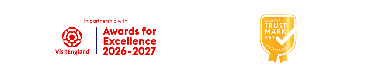 in partnership with VisitEngland awards for excellence 2026/27 logo and the outstanding Awards Trust mark logo