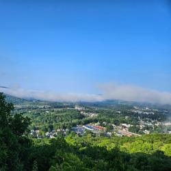 A view over oneonta from a hiking path. Blue Skies