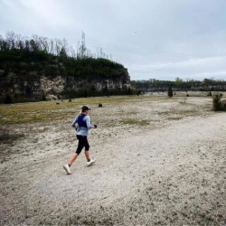 person running on trail