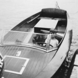 Mouse Island boy on boat