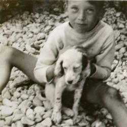 Mouse Island boy with dog