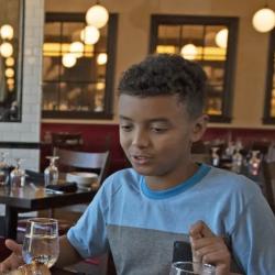 Kalahari kid eating