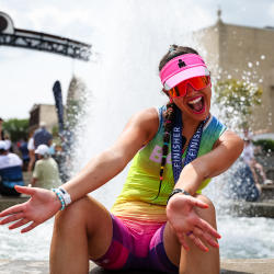 Ironman athlete fountain medal
