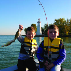 Marblehead Lighthouse boys fishing