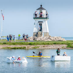 Port Clinton Lighthouse festival cardboard boat regatta