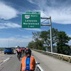 LKSD120 biking Lakeside Marblehead highway sign