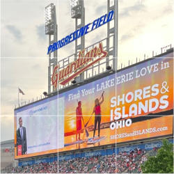 Progressive Field score board Shores & Islands Ohio ad