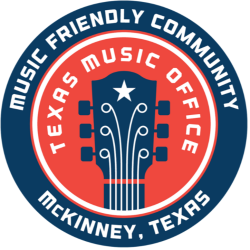 Texas Friendly Music Community badge created for McKinney by the state music office