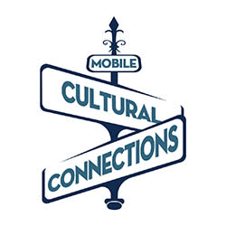 Crossed street name sign with the words "Mobile Cultural Connection" on the sign