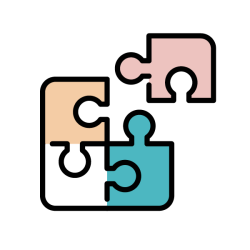 Illustration of jigsaw puzzle pieces.