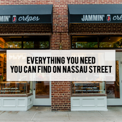 Everything you need is on Nassau Street, shows Jammin Crepes Store front