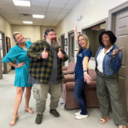 Abita Brewing Co. Chad Davis and Heidi Guerra with Zondra and Katie