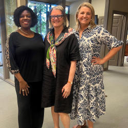 Co-hosts Zondra and Katie with Southern Hotel owner Lisa Condrey Ward,