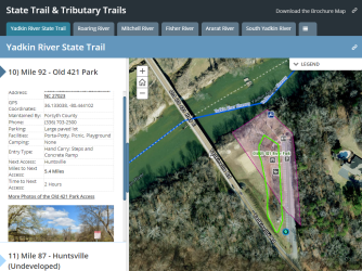 Yadkin River Stat Trail Online Map Screenshot