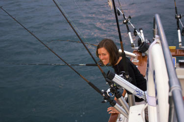 on a boat with the Kenosha Charter Boat Association