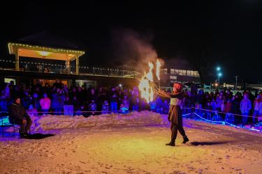 Fire dance performance