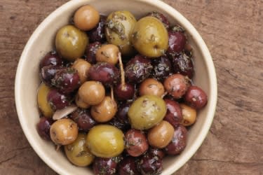 A bowl of olives