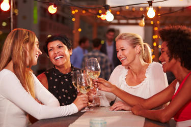 Woman Drinking Wine Stock Image