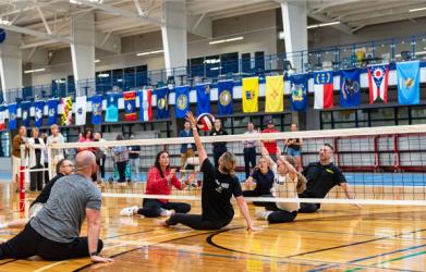 Participants at Turnstone demonstrating the World Para Volley event on June 3, 2025