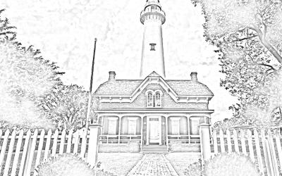 lighthouse coloring page