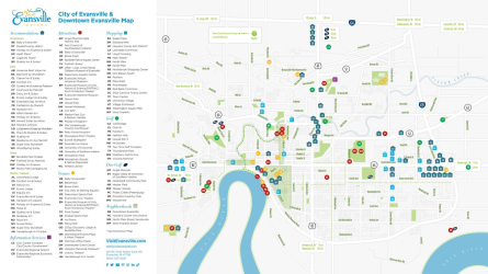 City of Evansville and Downtown Evansville Map