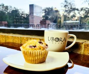 Coffee and a muffin at Ubora