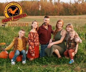 Family Picture of the owners of the Banty Rooster of Ards Farm.