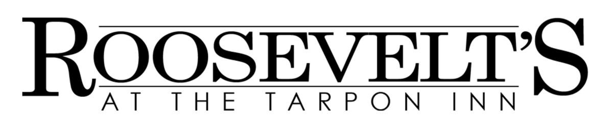 Black logo for Roosevelt's At The Tarpon Inn