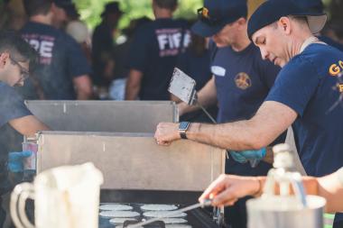 Golden Fire Department Pancake Breakfast Fundraiser Pancakes being served