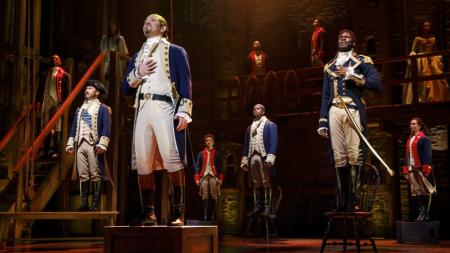 A scene from the national tour of the Broadway musical Hamilton
