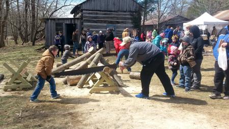 See if you and a partner can operate a cross-cut saw at Maple Syrup Days!
