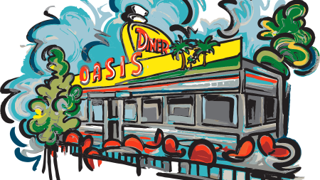 Oasis Diner artwork by Justin Patten