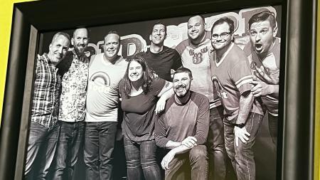 The founding members of Red Curb Comedy.