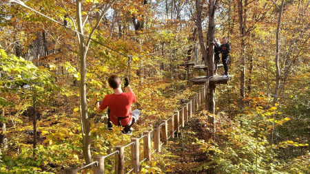 Experience the joys of autumn from a different vantage point at Eagle Creek Park (photo by Go Ape USA on Faceboook).