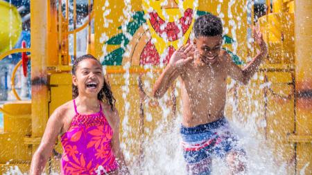 Kids Playing at Splash Island