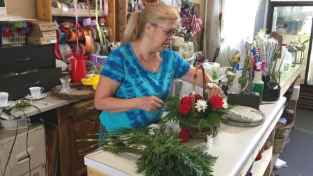 Garden Gate co-owner Terri Solomon is a master of floral arrangements.