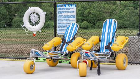 Water wheelchairs at Murphy Aquatic Park