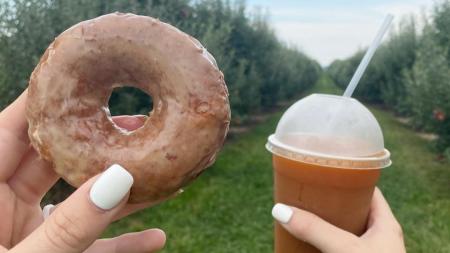 Apple cider donut and slushie at Beasley's Orchard (Photo courtesy of Beasley's Facebook page)