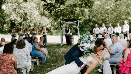 An outdoor ceremony at Kennedy Estates.